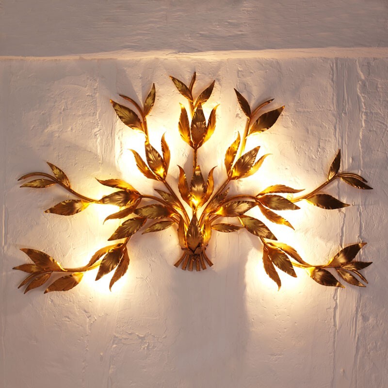 Big wall light in golden metal - 1970s