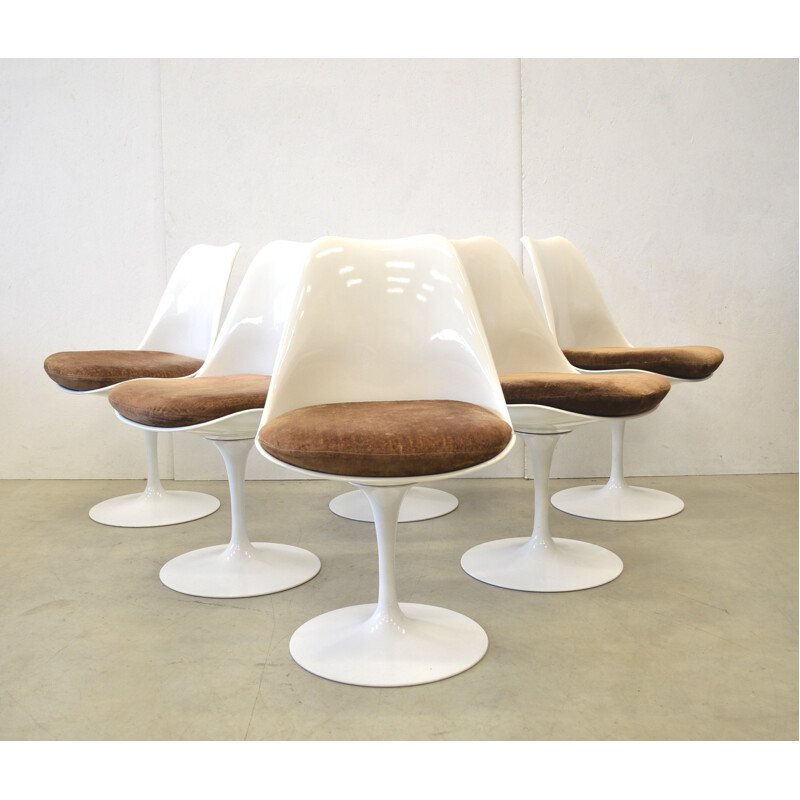 Set of Knoll table and 6 chairs in marble, Eero SAARINEN - 1970s