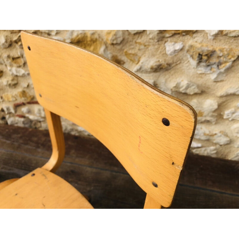 Coppia di sedie per bambini in legno curvato vintage, 1950-1960