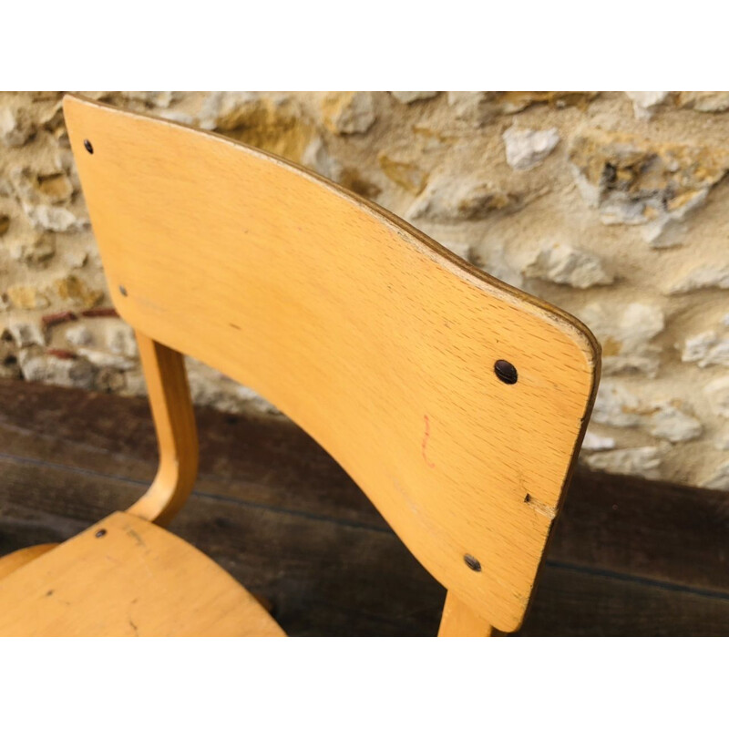 Paire de chaises d'enfants vintage en bois courbé, 1950-1960