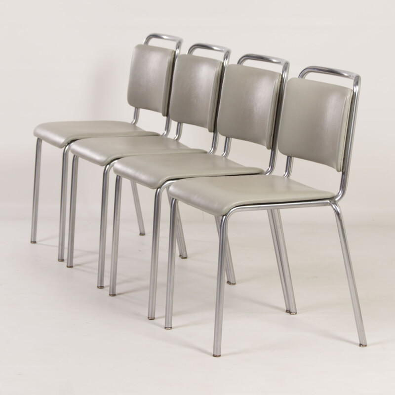 Vintage grey dining set by W.H. Gispen, 1960s