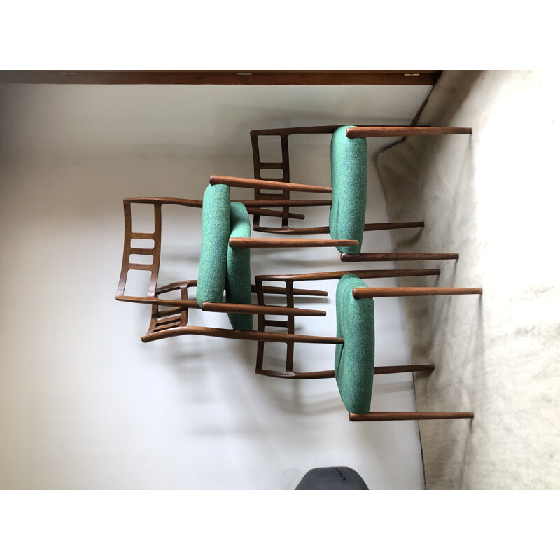 Set of 4 vintage chairs model 79 by Niels Otto Moller for J.L. Møller Mobelfabrik, Denmark 1960