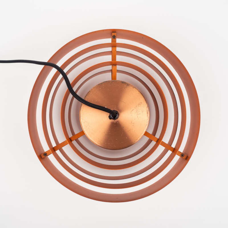 Vintage hanging lamp in solid copper by Jo Hammerborg for Fog og Morup, Denmark 1960