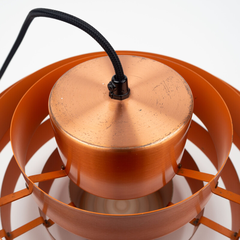 Vintage hanging lamp in solid copper by Jo Hammerborg for Fog og Morup, Denmark 1960