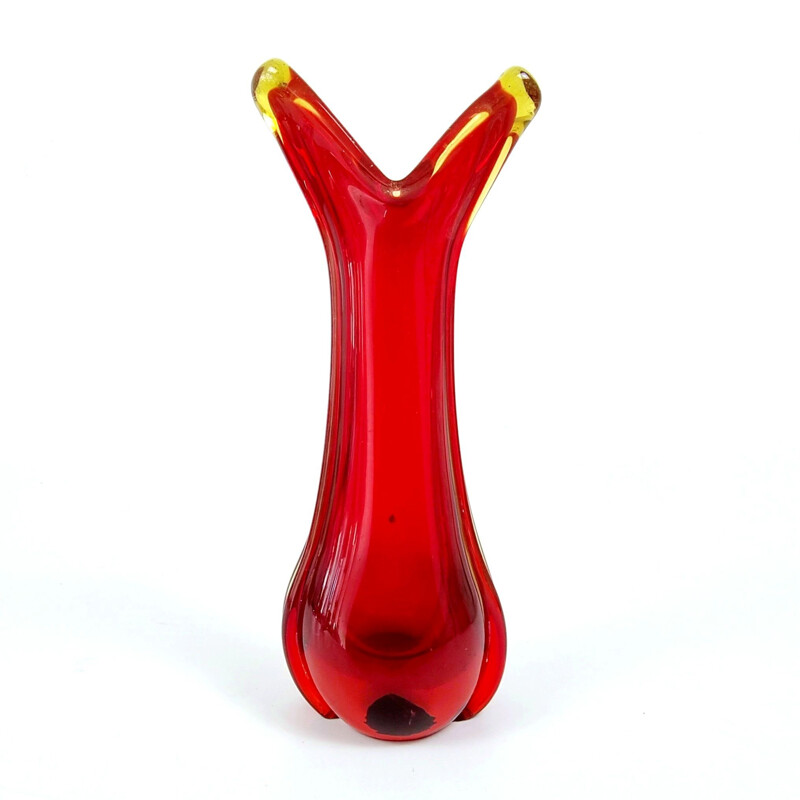 Vintage Murano Sommerso Glass Vase by Flavio Poli, Italy 1960s
