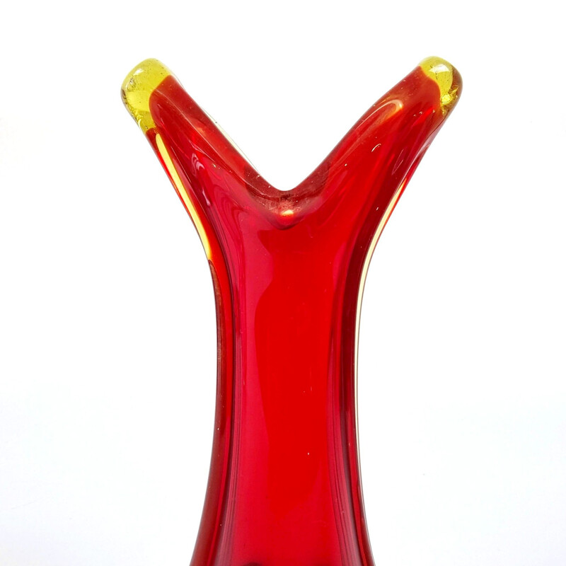 Vase vintage en verre de Murano Sommerso par Flavio Poli, Italie 1960