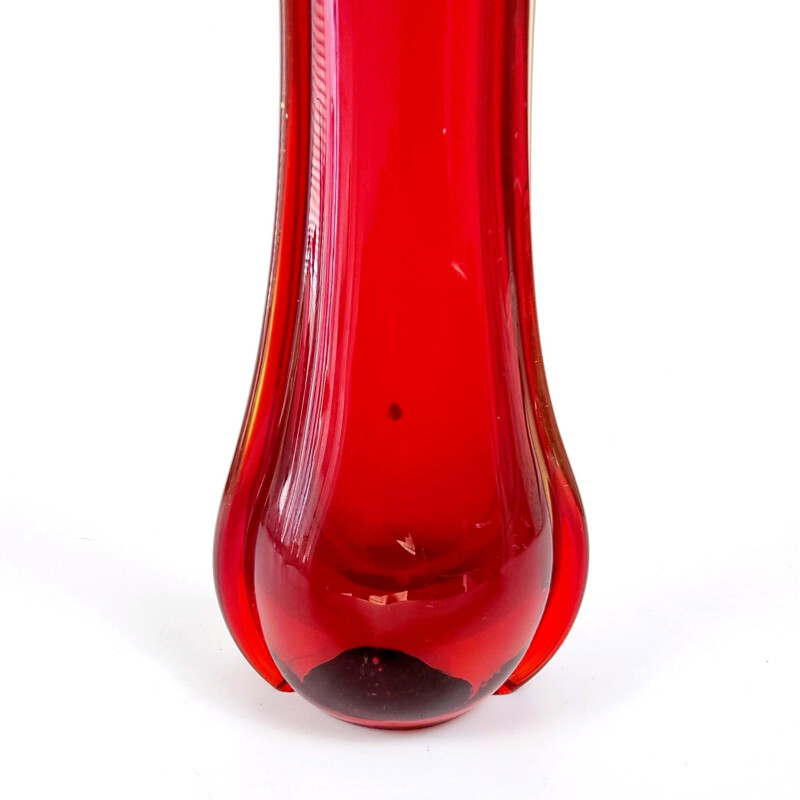 Vintage Murano Sommerso Glass Vase by Flavio Poli, Italy 1960s
