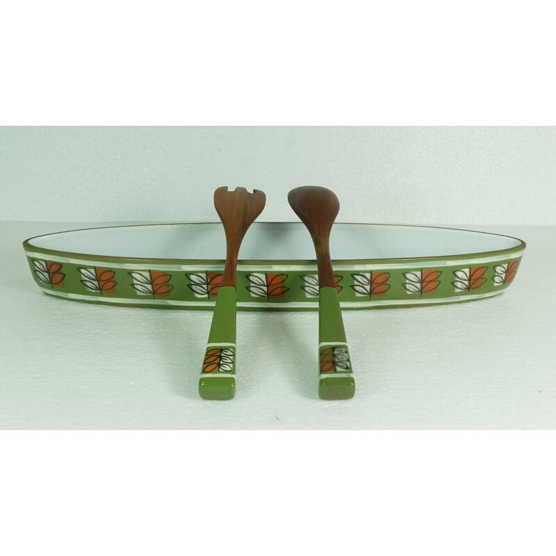 Ceramano hot pot bowl and matching salad set - 1960s