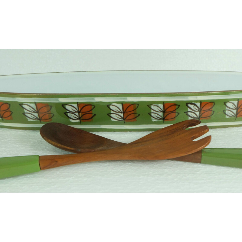 Ceramano hot pot bowl and matching salad set - 1960s