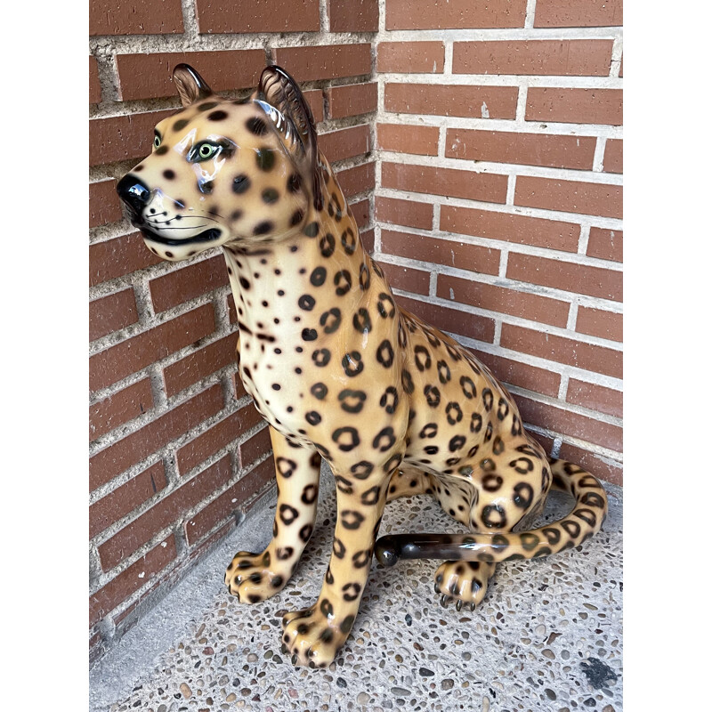 Leopardo vintage in ceramica