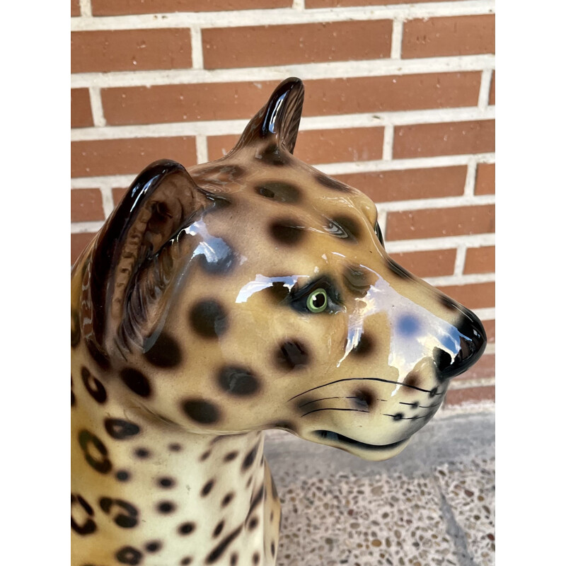 Leopardo vintage in ceramica