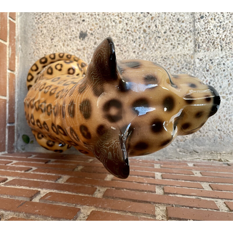 Leopard vintage en ceramique