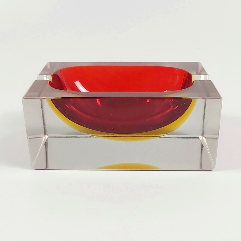 Vintage Sommerso Murano glass ashtray by Flavio Poli for Seguso, 1970s