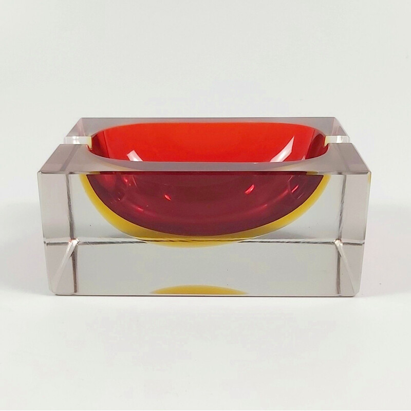 Vintage Sommerso Murano glass ashtray by Flavio Poli for Seguso, 1970s