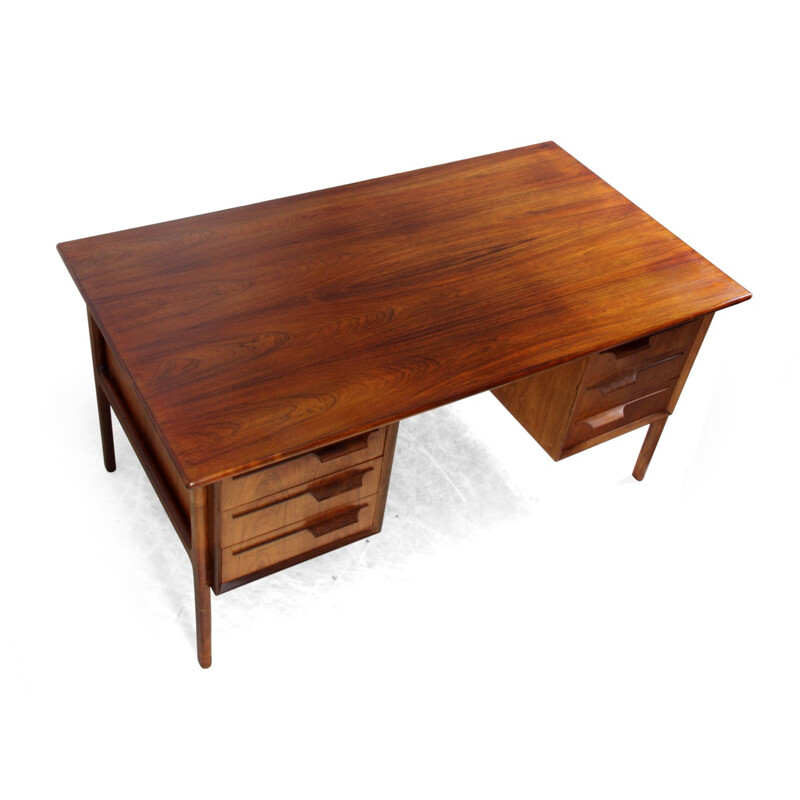 Bureau scandinave en palissandre à double face - 1960