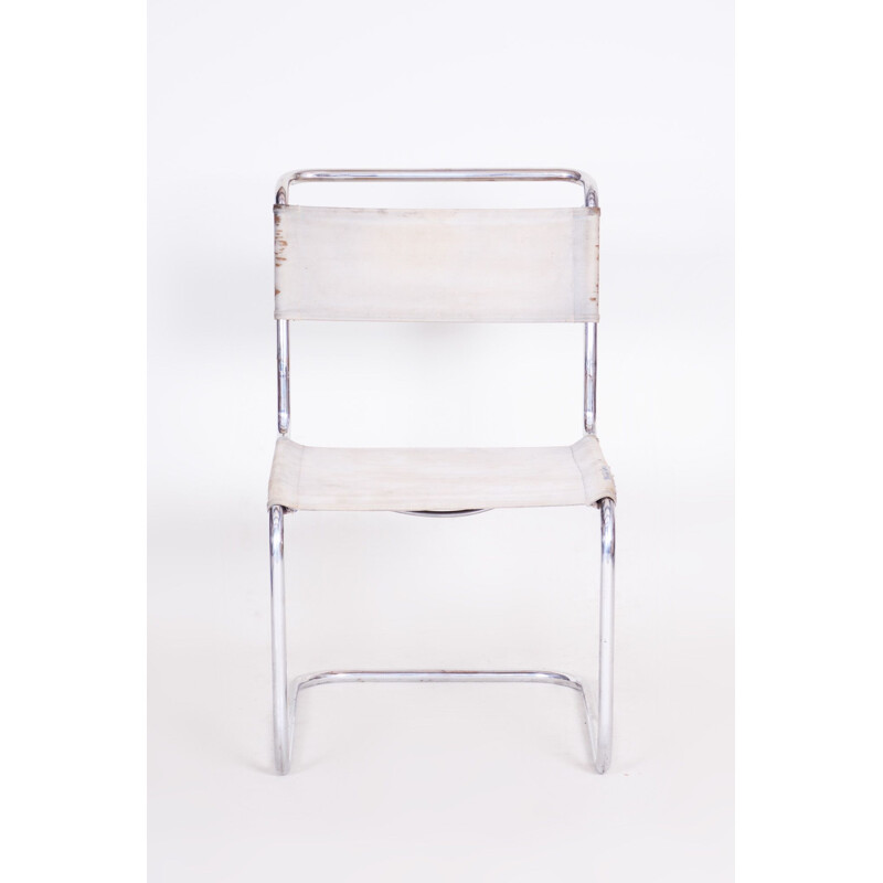 Vintage chair in fabric and chrome by Marcel Breuer for Robert Slezak