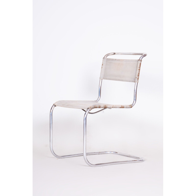 Vintage stoel in stof en chroom van Marcel Breuer voor Robert Slezak