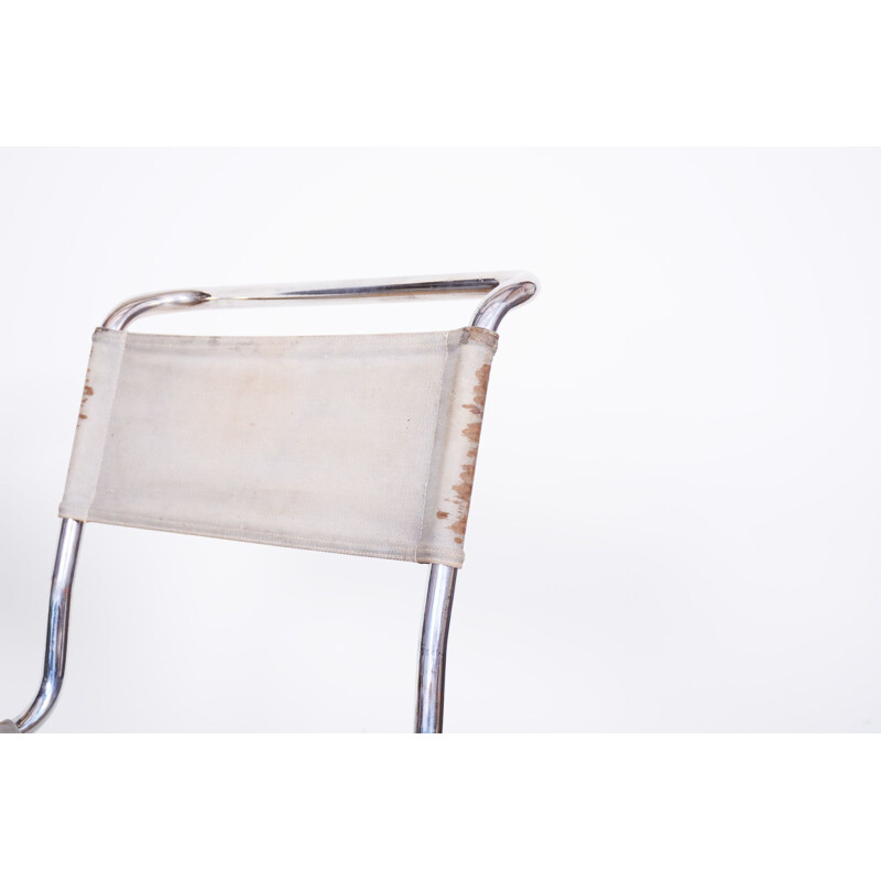 Vintage chair in fabric and chrome by Marcel Breuer for Robert Slezak