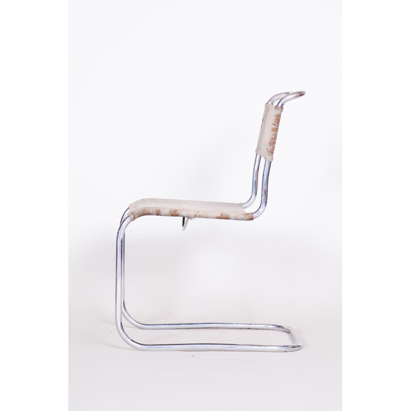 Vintage chair in fabric and chrome by Marcel Breuer for Robert Slezak