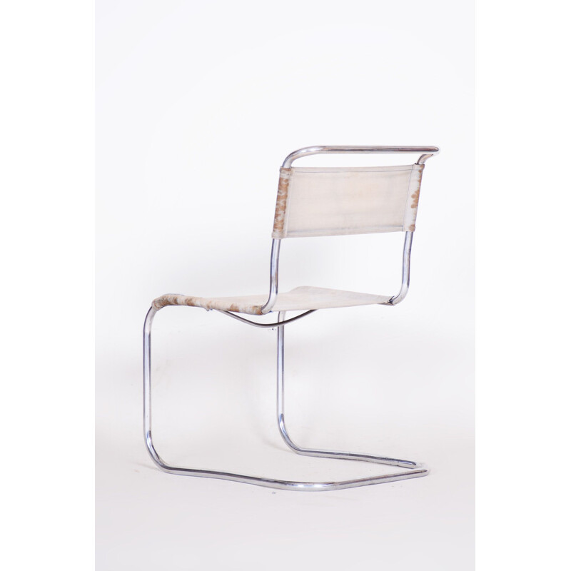 Vintage-Stuhl aus Stoff und Chrom von Marcel Breuer für Robert Slezak