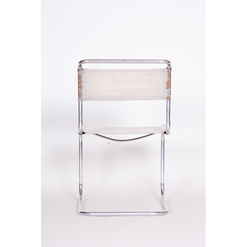 Vintage chair in fabric and chrome by Marcel Breuer for Robert Slezak