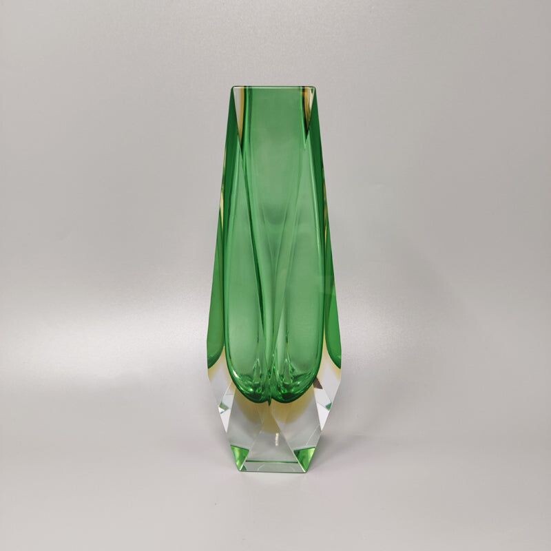 Vintage green vase by Alessandro Mandruzzato, Italy 1960s