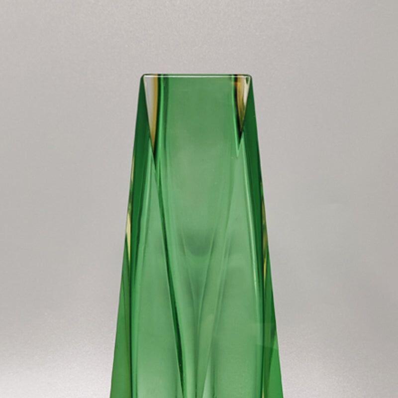 Vase vert vintage d'Alessandro Mandruzzato, Italie 1960