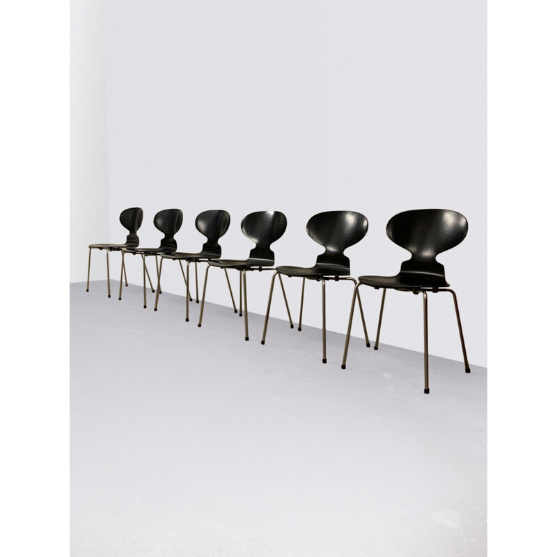 Set of 6 vintage 3100 Ant dining chairs by Arne Jacobsen for Fritz Hansen, 1960s