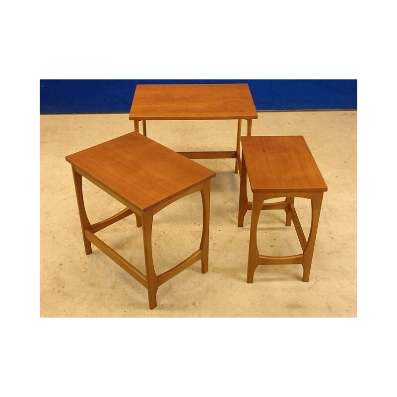 Set of 3 nesting tables in teak - 1950s