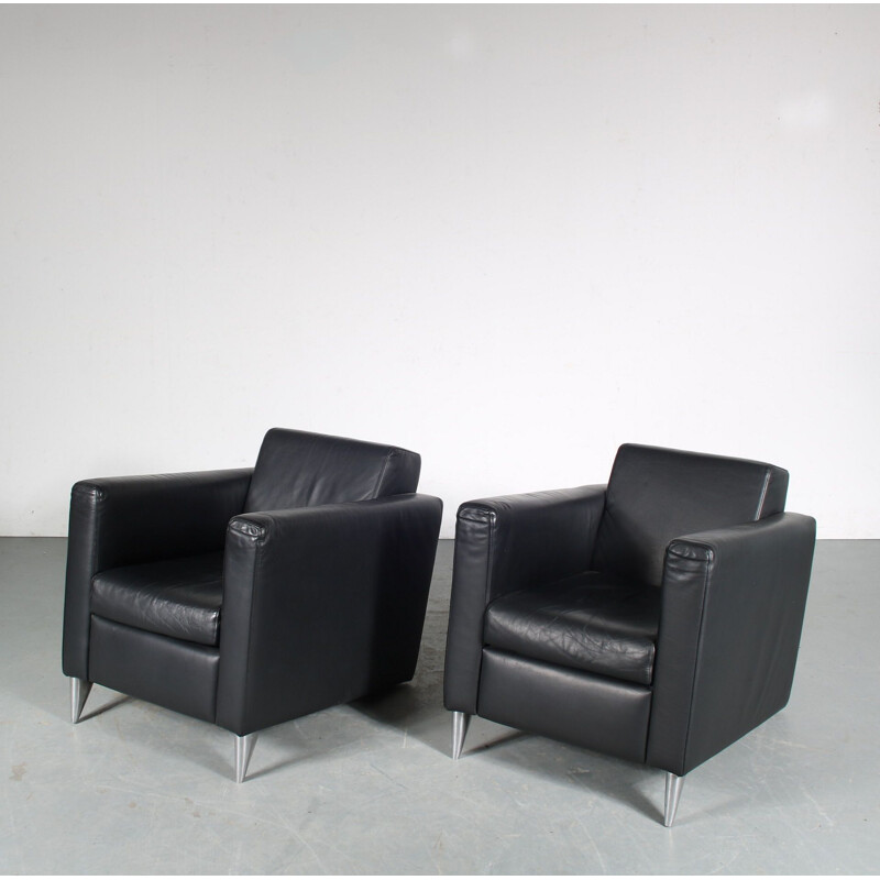 Pair of vintage Club armchairs by Philippe Starck for the Royalton Hotel, USA 1980