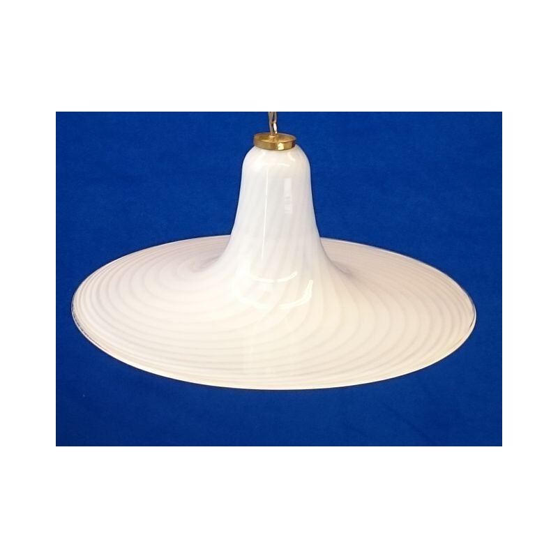 Mid century hanging lamp in opaline glass - 1960s