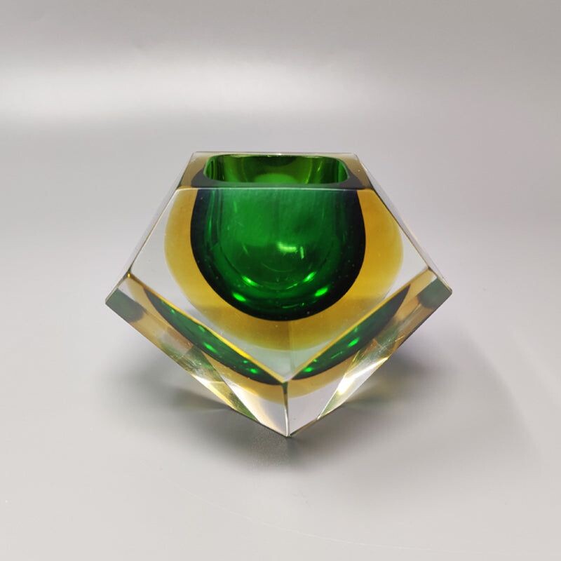 Vintage green ashtray by Flavio Poli for Seguso, 1960s