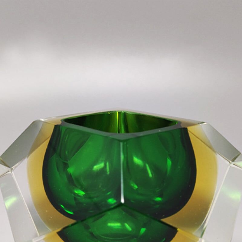 Vintage green ashtray by Flavio Poli for Seguso, 1960s