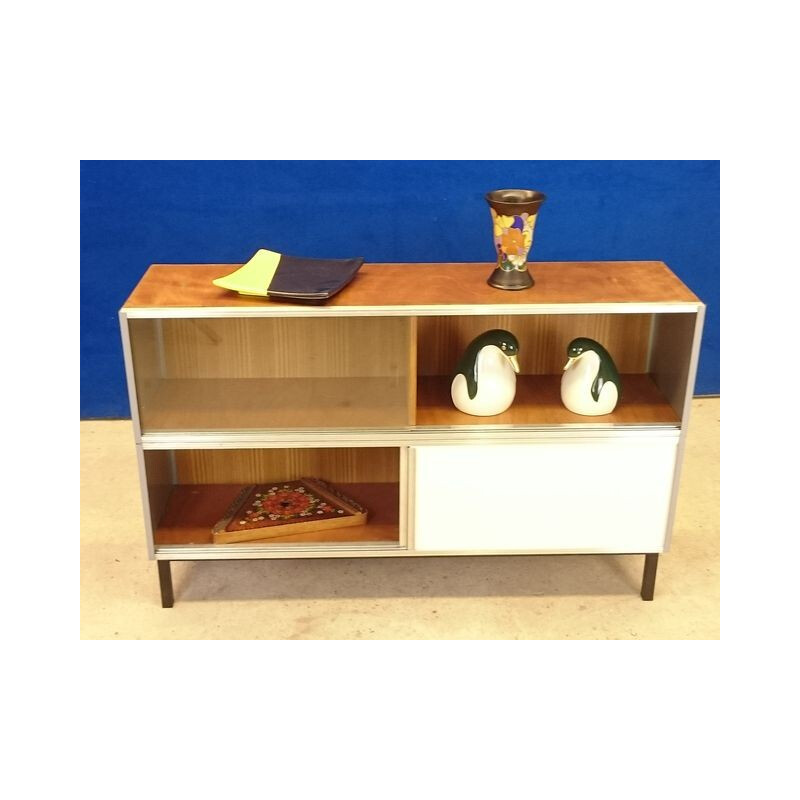 Vintage sideboard in oak and metal - 1950s