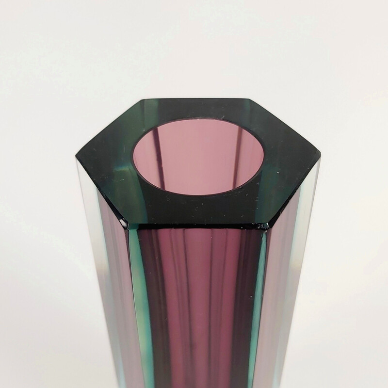 Vintage Sommerso Murano glass vase by Flavio Poli, Italy 1960s