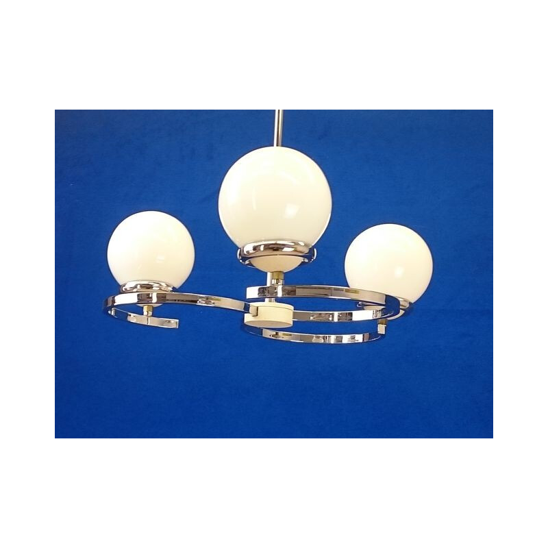 Mid century hanging lamp with opaline globes - 1970s