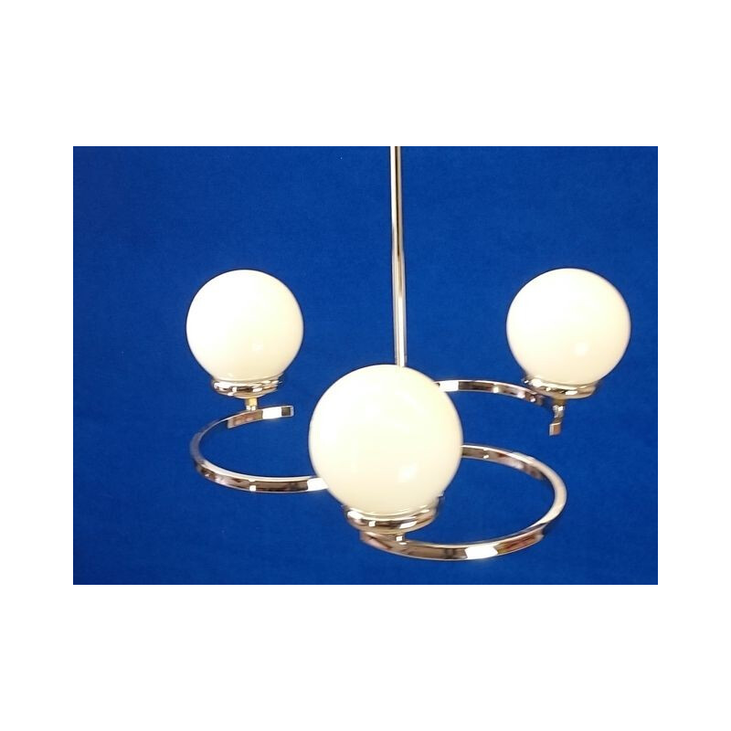 Mid century hanging lamp with opaline globes - 1970s