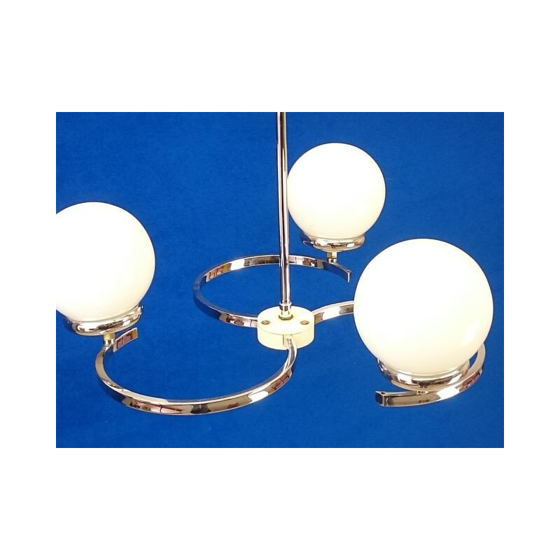 Mid century hanging lamp with opaline globes - 1970s