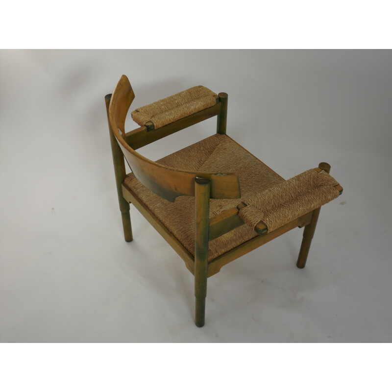 Cassina "Carimate" lounge chair in wood, Vico MAGISTRETTI - 1950s