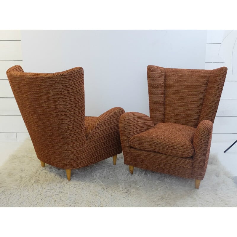 Pair of Italian armchairs in wood - 1950s