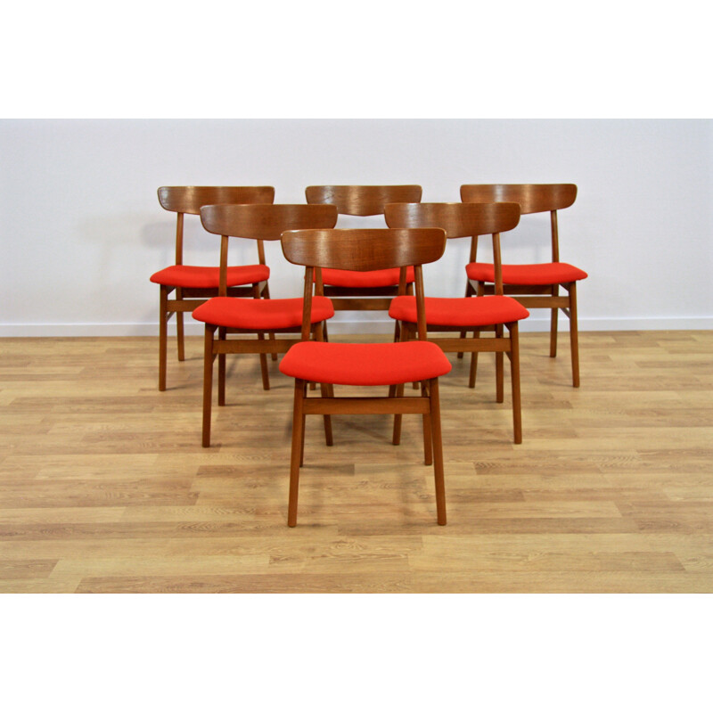 Red Danish Farstrup dining chair - 1960s