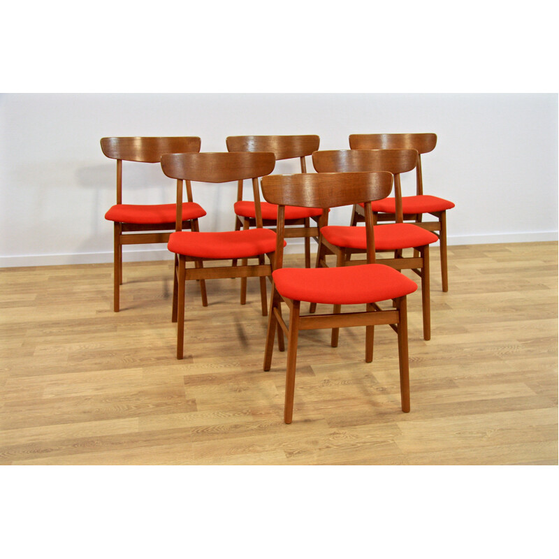 Red Danish Farstrup dining chair - 1960s