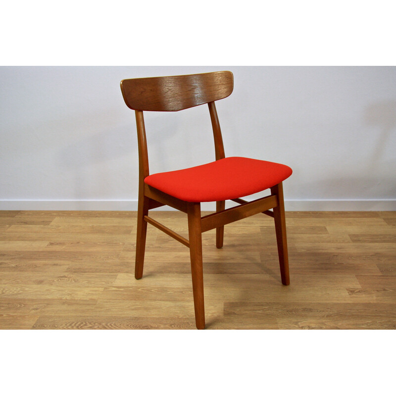 Red Danish Farstrup dining chair - 1960s