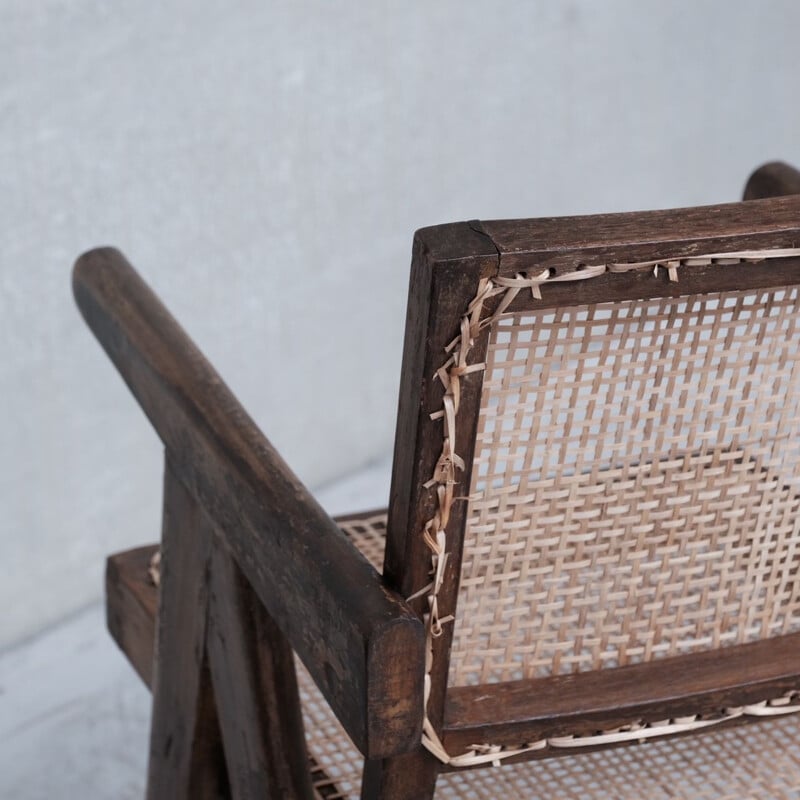 Pair of vintage office chairs PJ-SI-28-B by Pierre Jeanneret, India 1955