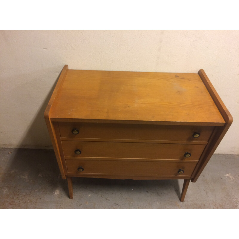 Vintage chest of drawers in oakwood - 1960s