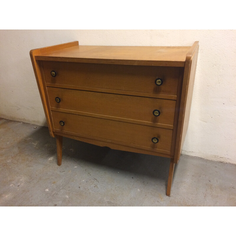 Vintage chest of drawers in oakwood - 1960s