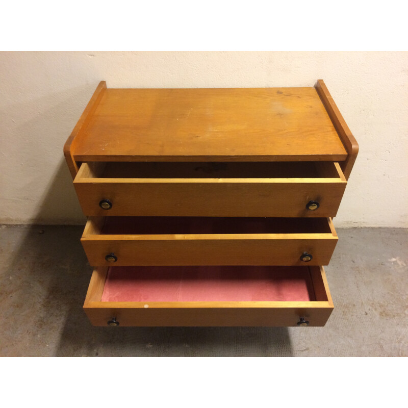 Vintage chest of drawers in oakwood - 1960s