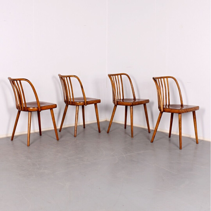 Set di 4 sedie vintage di Ton