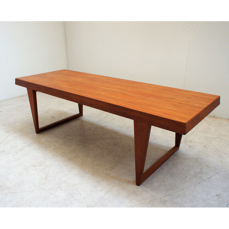 Table basse scandinave vintage en teck par Illum Wikkelso, Danemark 1960