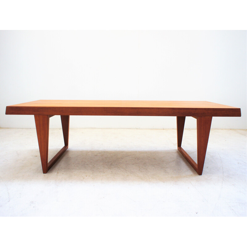 Scandinavian vintage teak coffee table by Illum Wikkelso, Denmark 1960